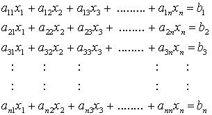 Lineares Gleichungssystem in ausführlicher Schreibweise