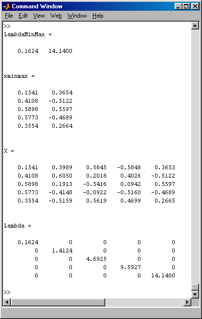 Ergebnisse der Testrechnung mit dem Matlab-Script MisesTest.m
